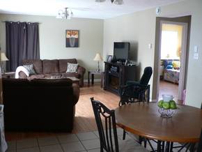 Looking from the kitchen to the living room.